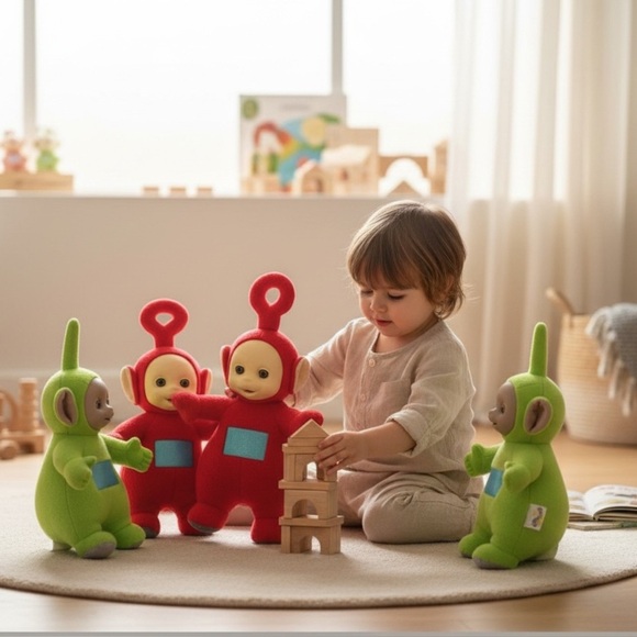 Playskool Other - Vintage Teletubbies Talking Plush Lot Po & Dipsy 1998 Playskool